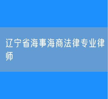 辽宁省海事海商法律专业律师