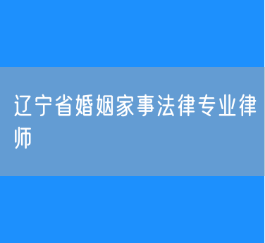 辽宁省婚姻家事法律专业律师