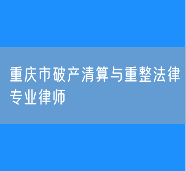 重庆市破产清算与重整法律专业律师