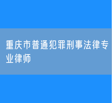 重庆市普通犯罪刑事法律专业律师