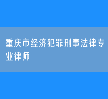重庆市经济犯罪刑事法律专业律师