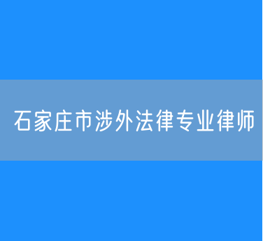石家庄市涉外法律专业律师