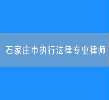 石家庄市执行法律专业律师