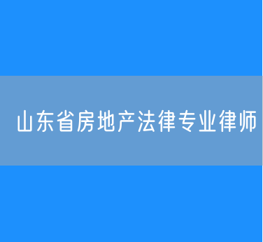 山东省房地产法律专业律师