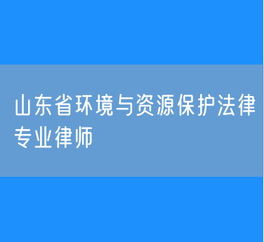 山东省环境与资源保护法律专业律师