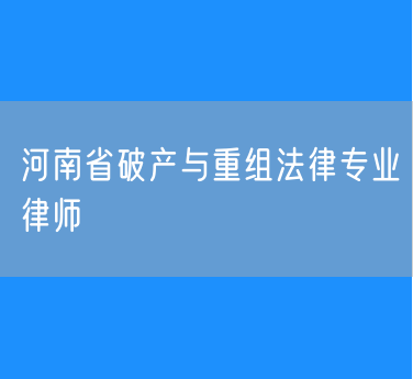 河南省破产与重组法律专业律师