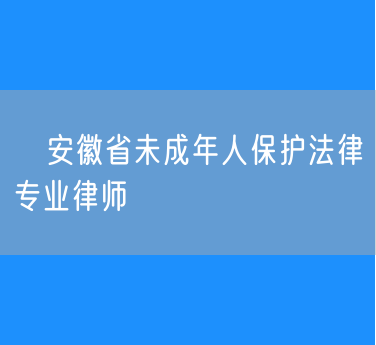 ​安徽省未成年人保护法律专业律师
