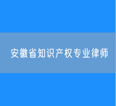 安徽省知识产权专业律师