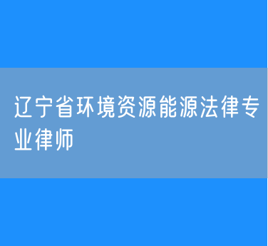 辽宁省环境资源能源法律专业律师