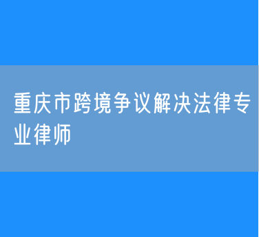 重庆市跨境争议解决法律专业律师