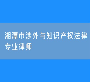 湘潭市涉外与知识产权法律专业律师