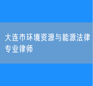 大连市环境资源与能源法律专业律师