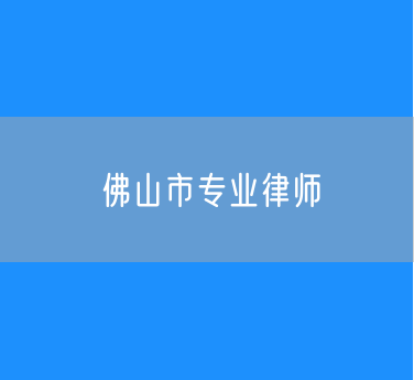 佛山市专业律师
