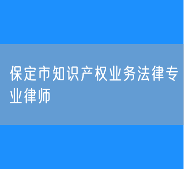 保定市知识产权业务法律专业律师