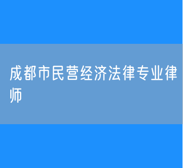 成都市民营经济法律专业律师