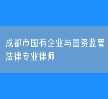 成都市国有企业与国资监管法律专业律师