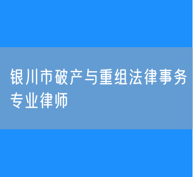 银川市破产与重组法律事务专业律师