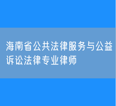 海南省公共法律服务与公益诉讼法律专业律师