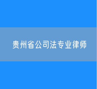 贵州省公司法专业律师