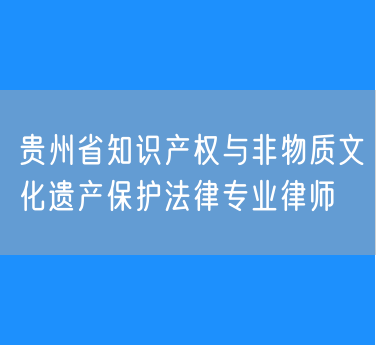 贵州省知识产权与非物质文化遗产保护法律专业律师