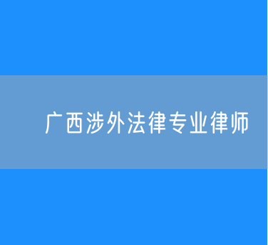 ​广西涉外法律专业律师