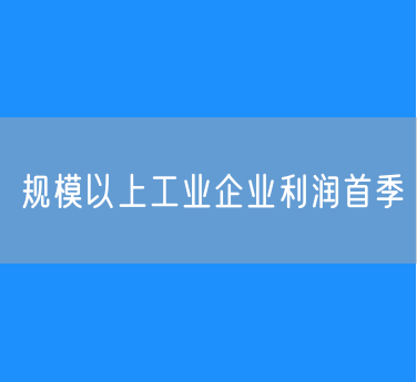 2025年规模以上工业企业利润首季同比增0.8%