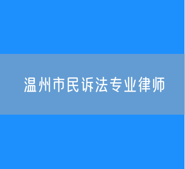 温州市民诉法专业律师