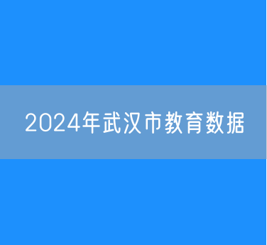 2024年武汉市各类学校招生、在校生、毕业生数据