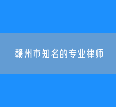 赣州市知名的专业律师