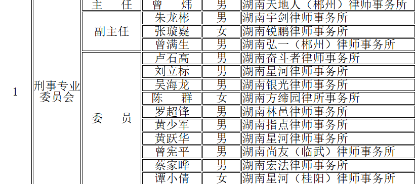 郴州市知名的刑事法律专业律师